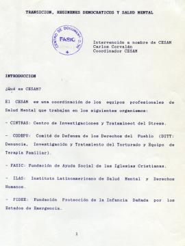 Transición, regímenes democráticos y salud mental